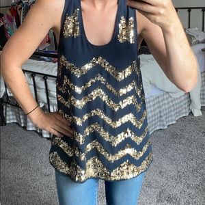 Glitter Chevron Tank